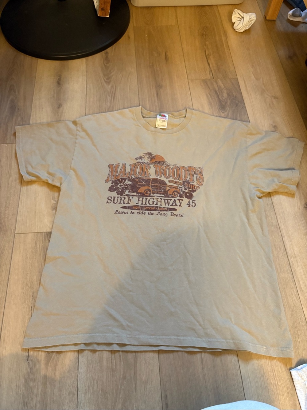 Fruit of the Loom Beige Graphic Surf T‑Shirt